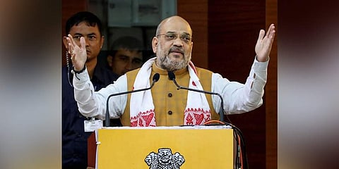 Union Home Minister Amit Shah addresses the 68th Plenary Session of North Eastern Council at Administrative Staff College in Guwahati Sunday Sept 8 2019. (Photo | PTI)