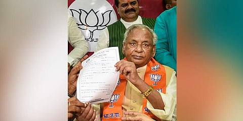 Former Rajasthan Governor Kalyan Singh rejoins BJP in Lucknow. (Photo| PTI)