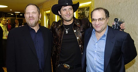 L-R: Harvey Weinstein with director Robert Rodriguez and brother Bob Weinstein. (Photo | File, AP)