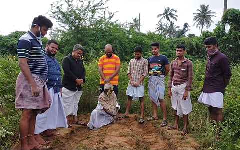 Muslim youth during the funeral. (Photo | EPS)