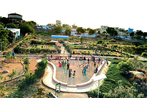 Children at a play area in a Urban Forest Park| Express
