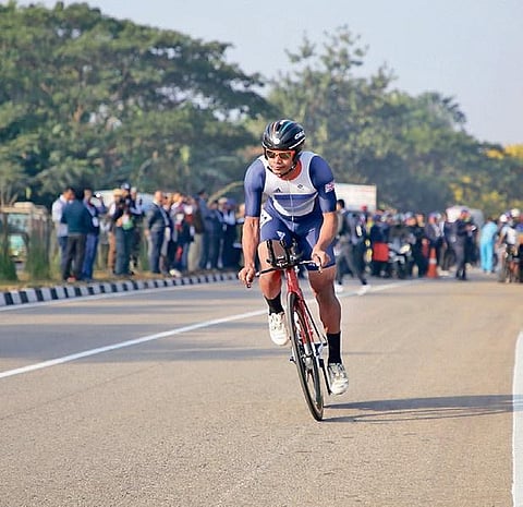 Dinesh Kumar bagged the medal in the U-21 individual 30 km event by clocking 40:11:133 seconds.