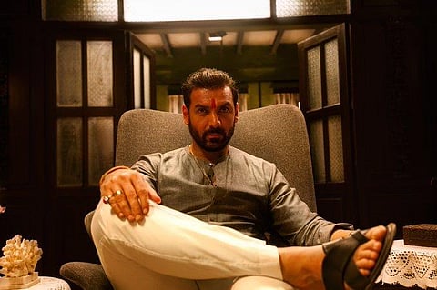 The first look of John Abraham from Sanjay Gupta’s 'Mumbai Saga.' (Photo | Twitter)