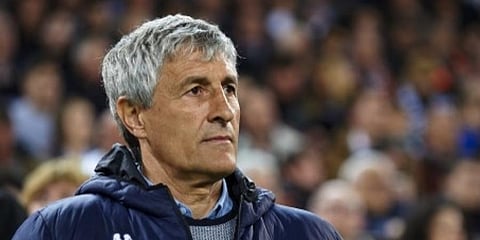 Barcelona gaffer Quique Setien (Photo | AP)