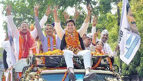 Aam Aadmi Party leader Raghav Chadha. | express