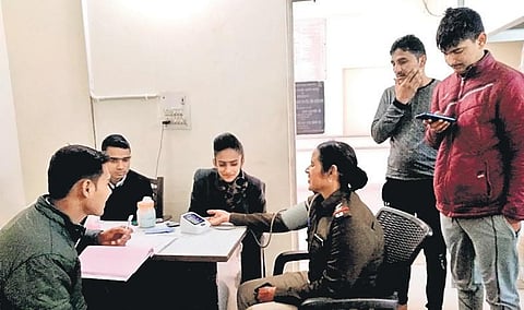 Columbia Asia Hospital organised a free health camp for Haryana Police officials on Monday