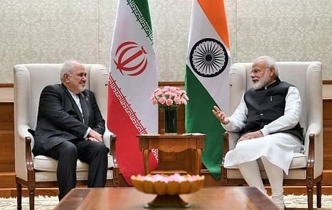 Iran's Foreign Minister Mohammad Javad Zarif with Prime Minister Narendra Modi (Photo | Twitter/PMOIndia)