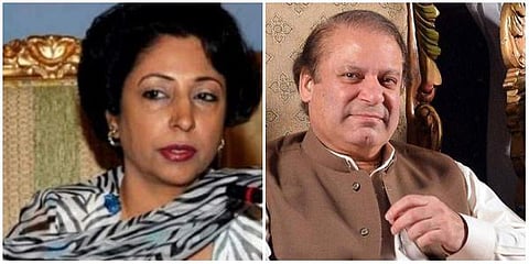 Former Pakistani diplomat Maleeha Lodhi (L) and former Pakistan PM Nawaz Sharif (File Photo)