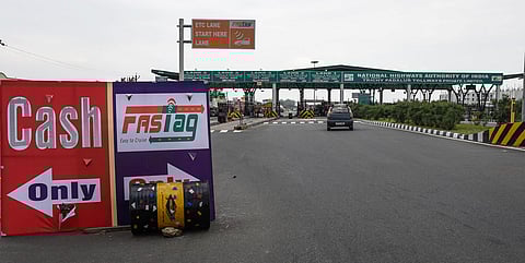 The Union government last year made it mandatory for all vehicles using toll plazas to be fixed with FASTag cards. (Photo | EPS)