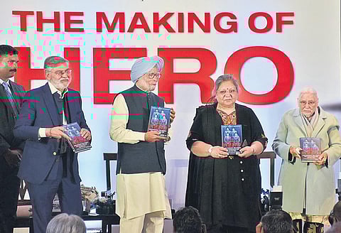 Dignitaries at the launch of the book, The Making of Hero: Four Brothers, Two Wheels and a Revolution that Shaped India