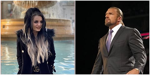 WWE diva Paige (L) and vice president Triple H. (Photos | Twitter)
