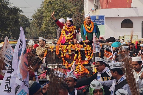 AAP leader and educator Atishi filed her nomination papers from Kalkaji. (Photo | AAP Twitter)