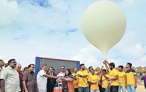 Student Balloon Satellite launched as part of the National Space Challenge 2020 held at VIT in Vellore on Sunday | Express