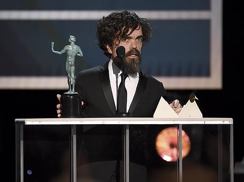 Peter Dinklage accepts the award for outstanding performance by a male actor in a drama series for 'Game of Thrones' at the 26th annual Screen Actors Guild Awards. (Photo | AP)
