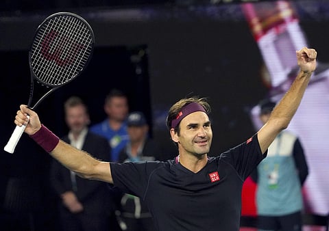 Switzerland's Roger Federer celebrates after defeating Australia's John Millman in their third round match at the Australian Open. (Photo | AP)