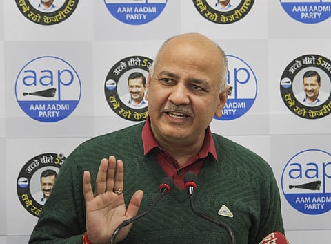 Delhi Dy. Chief Minister Manish Sisodia addresses a press conference at the AAP headquarters in New Delhi Friday Jan. 24 2020. (Photo | PTI)
