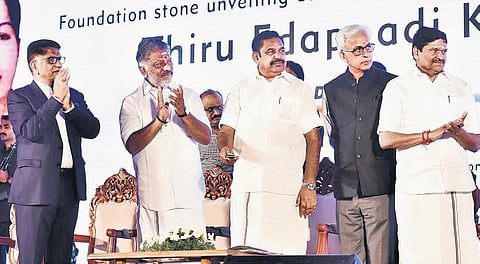 CM Edappadi K Palaniswami at the foundation stone laying ceremony for DLF DownTown on Thursday. (Photo| P Jawahar, EPS)