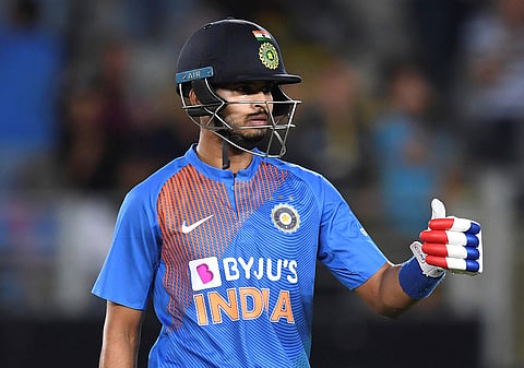 Shreyas Iyer during the T20I match between India and New Zealand in Auckland. (Photo| AP)