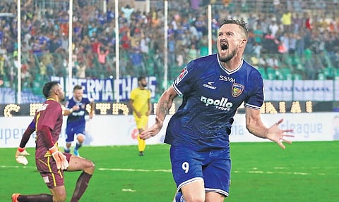 Nerijus Valskis is the top scorer in the ISL this term with 10 goals