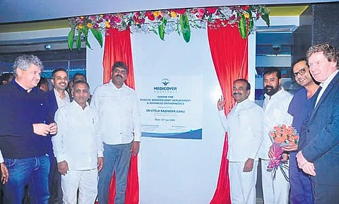 Telangana health minister Etela Rajender inaugurates Centre for Robotic centre at Medicover Hospitals in Madhapur.