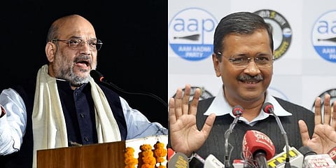 Union Home Minister Amit Shah and Delhi CM Arvind Kejriwal(Photo | PTI)