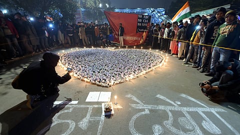 File Photo of protests against Citizenship Amendment Act and NRC at Shaheen Bagh in New Delhi.