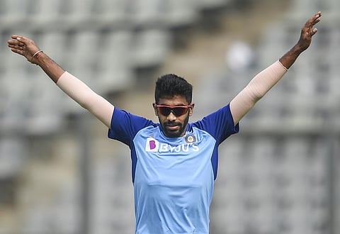 Indian player Jasprit Bumrah during a training session. (Photo | PTI)