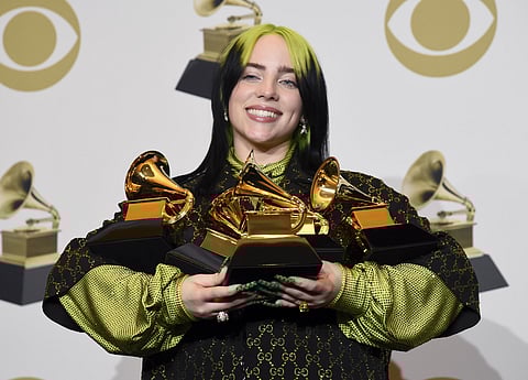 Billie Ellish at the 62nd annual Grammy Awards. (Photo | AP)