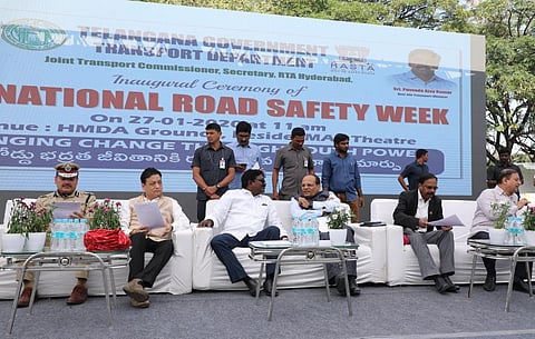 The National Road Safety Week event held at Hyderabad. (Photo| Twitter)