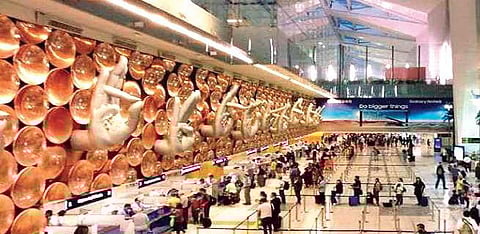 Jewar airport, once complete, will help reduce the load of passengers at Delhi airport (in pic). Swiss developers have been assigned to develop the airport | file