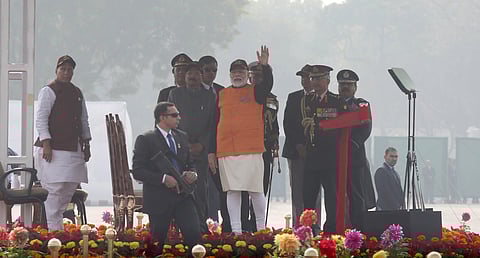 PM Narendra Modi at the Annual Prime Minister's National Cadet Corps rally 2020. (Photo | Shekhar Yadav, EPS)