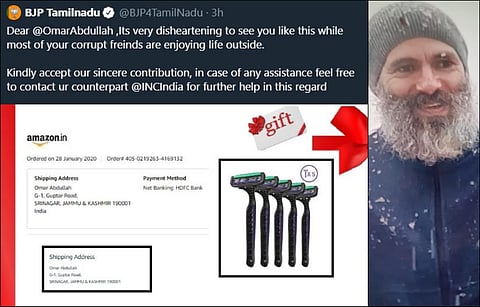 On January 25, the ex-Jammu and Kashmir CM's latest photograph wearing a woollen cap and sporting a long white beard surfaced on social media and went viral. (Photos | Twitter).