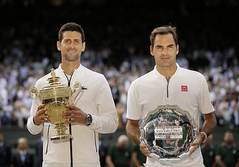 Serbia's Novak Djokovic is 26-23 up in his career matches against Roger Federer heading into their Australian Open semi-final on Thursday.. (File Photo | AP)