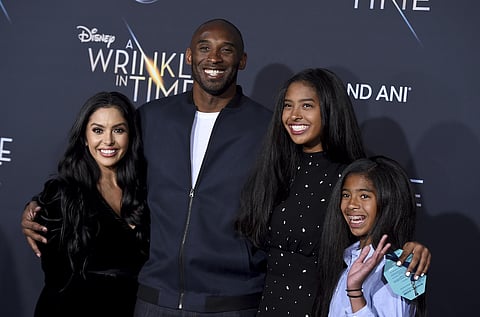 Vanessa Bryant, from left, Kobe Bryant, Natalia Bryant and Gianna Maria-Onore Bryant at the world premiere of 'A Wrinkle in Time' in Los Angeles. Bryant died in a helicopter crash in California. (Photo | AP)
