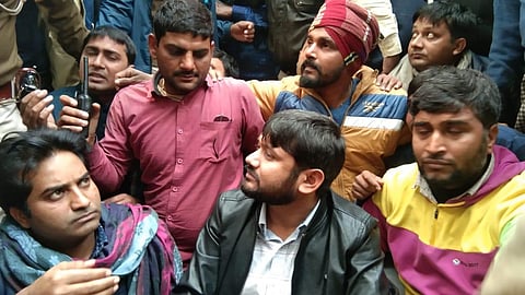Kanhaiya Kumar along with his supporters were detained by Bihar police for carrying anti-CAA protests without permission. (Photo | EPS)