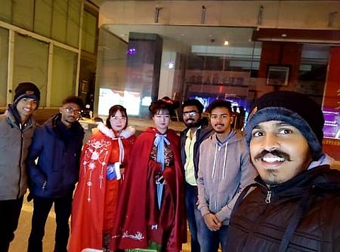 The eight youths, studying at the Xuzhou Medical University, are from Karnataka.