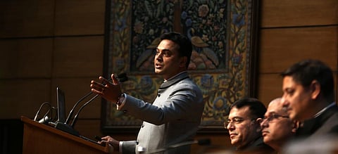 Chief Economic Advisor KV Subramanian at a press meet on Economic Survey 2018-19 in New Delhi on Friday. (Photo | Shekhar Yadav, EPS)