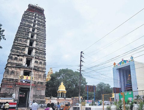 Sri Lakshmi Narasimha Swamy temple in Mangalagiri. (Photo | EPS)