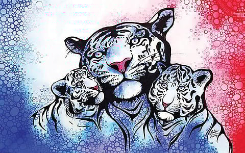 Amit Kumar, through his paintings on the Bengal Tiger aim to highlight poaching, climate change