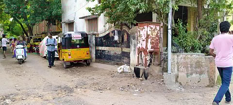 The electric box under which the cable leaked and fire blast happened that killed Leema Rose. (Photo | Express)