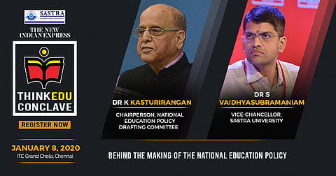 The speakers for 'behind the making of the National Education Policy' session at the eight edition of Think Edu in Chennai.