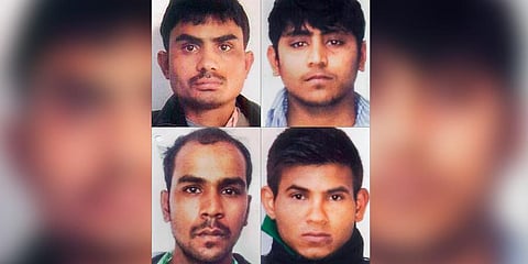 Nirbhaya gang rape case convicts clockwise from top left Akshay Thakur, Vinay Sharma, Pawan Gupta and Mukesh Singh. (File | PTI)