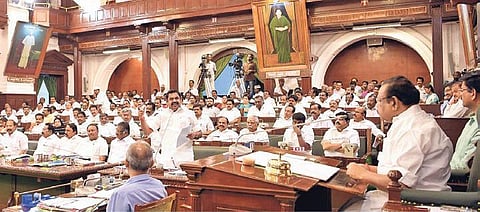 Chief Minister Edappadi K Palaniswami addressing the house on the second day of the Assembly session | Express