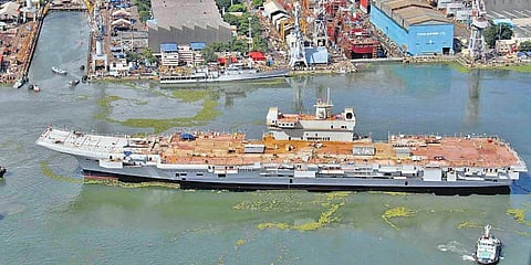 Aircraft carrier Vikrant being constructed by Cochin Shipyard. | (File | EPS)