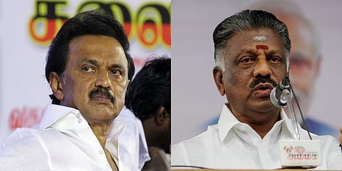 Tamil Nadu Deputy CM O Paneerselvam (R) and DMK chief MK Stalin (Photo | EPS)