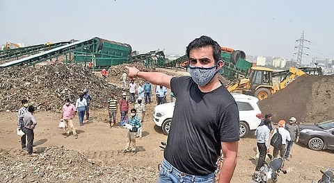 East Delhi MP Gautam Gambhir had inaugurated four trommel machines at the Ghazipur sanitary landfill last month to reduce its size. (File Photo | Parveen Negi, EPS)