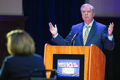 U.S. Sen. Lindsey Graham faces off in the South Carolina U.S. Senate debate with Democratic challenger Jaime Harrison. (Photo | AP)