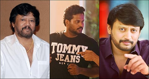 Producer Thiagarajan, director JJ Fredrick, and actor Prashanth. (Photo | Twitter)