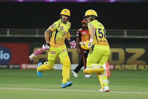 Faf du Plessis of Chennai Superkings and Sam Curran. (Photo | IPL)