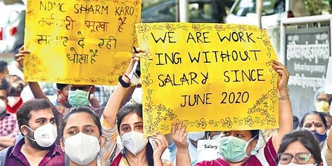 Doctors will now go on a hunger strike to protest the issue. (Photo | Parveen Negi, EPS) (Photo | Parveen Negi, EPS)